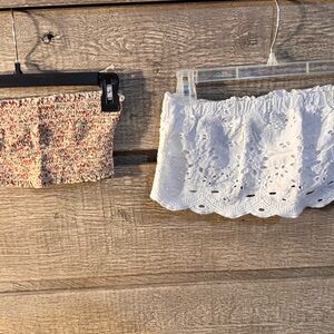 Brandy Melville Multicolor and Tobi White Crop Tops